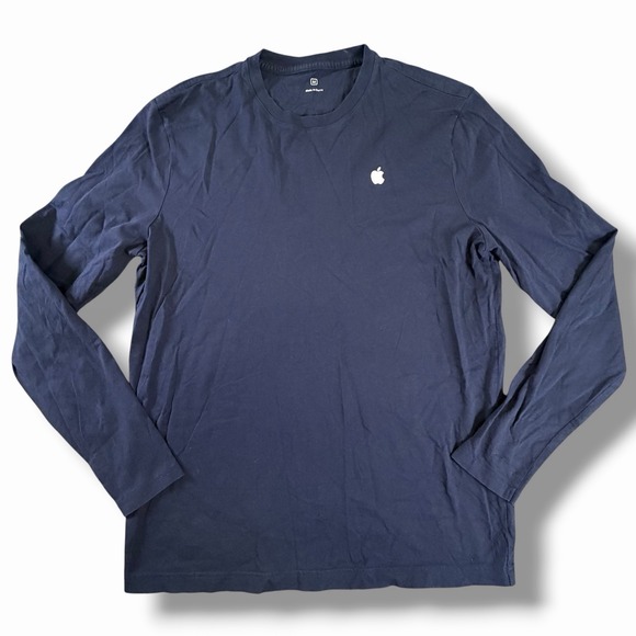 The Unbranded Brand Other - Official Apple Store Employee Logo Unisex T Shirt Long Sleeve Blue Medium M Navy